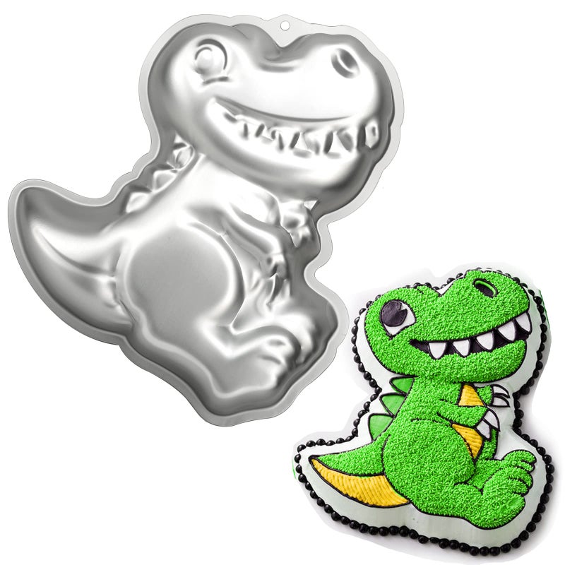 Cayanmydery Dinosaur Shape Cake Pan, 3D Birthday Cake Pan, Aluminum Alloy Cake Molds Nonstick Baking Tools - Image 1